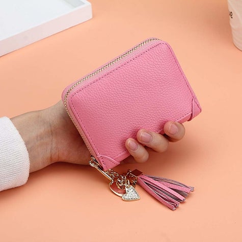 Zipper Wallet~I work hard so my cat can have better life~change/coin purse/pouch